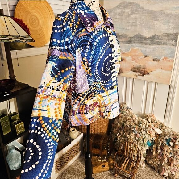 New Requirements Geometric Print Swirl Detail Lightweight Jacket. XL Fit - Picture 5 of 12